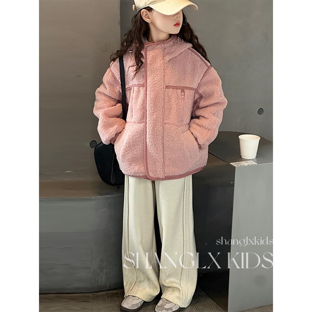 大龄女童冬装外套2025新款今年流行爆款粉色毛毛衣秋冬款儿童洋气