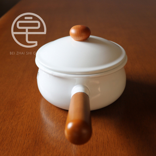 日本制进口野田珐琅奶锅1.1L汤锅搪瓷锅无涂层明火燃气电磁炉通用