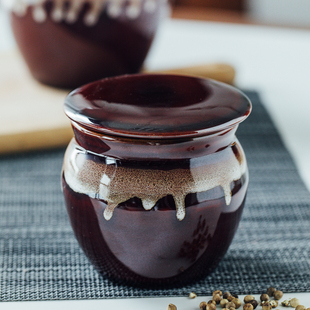 日本制进口美浓烧陶瓷储物罐腌渍罐一夜渍密封罐泡菜罐咸菜罐