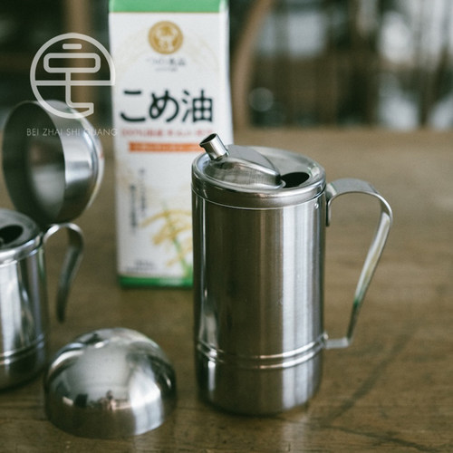复古经典不滴油。日本制进口一菱金属不锈钢油壶防腐蚀厨房家用