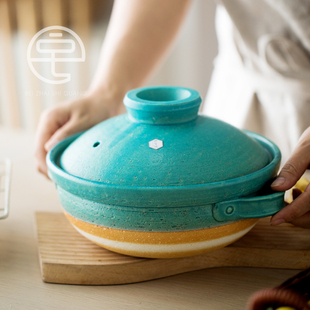新款手作日本制进口伊贺烧土锅砂锅焖饭锅煲汤煲粥锅炖锅煮锅砂锅