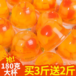 什锦果冻大杯180g大碗清凉椰果肉橙子水果味果冻零食蒟蒻果冻整箱