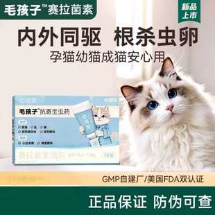 毛孩子猫咪驱虫药成幼猫体内外一体驱虫滴剂耳螨跳蚤塞拉菌素驱虫
