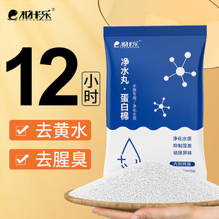 鱼缸过滤棉滤材蛋白棉除黄水水族专用去污丸活性炭去除黄水除臭