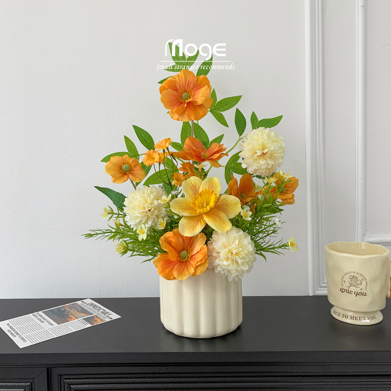 陌歌  高级感北欧风仿真花盆栽逼真假花桌面插花花艺装饰摆件