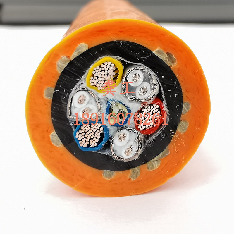 防水PU1.5/2.5电源+0.5/0.75双绞屏蔽+铠装光纤综合线 定制复合缆