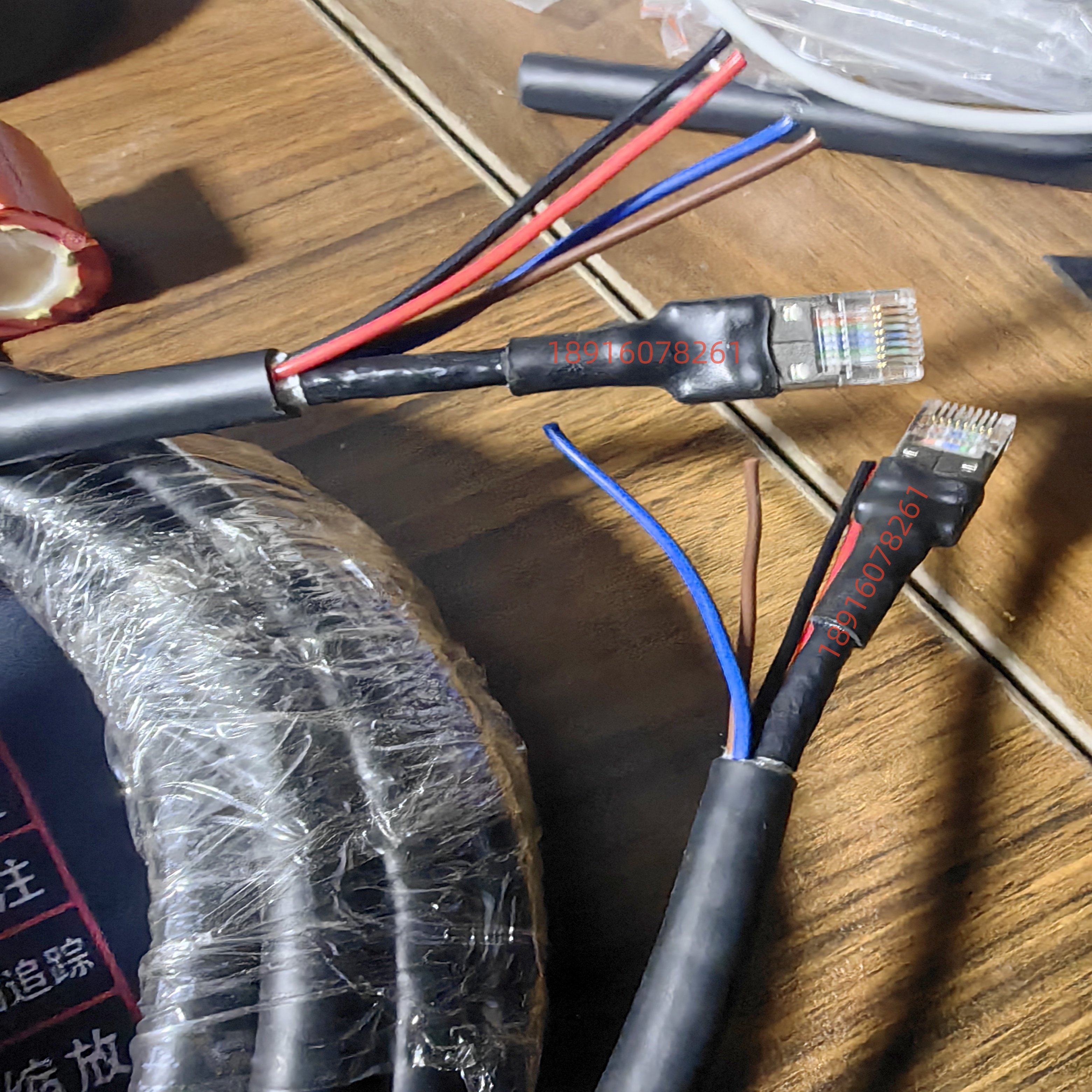 RJ45金属屏蔽水晶头网线带电源