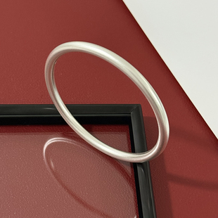 阿宝S9999纯银古法银手镯女足银哑光素圈新中式 古风简约手镯礼物