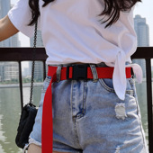 带 原宿风皮带糖果色帆布插扣腰带男女通用休闲裤 夏季 新款