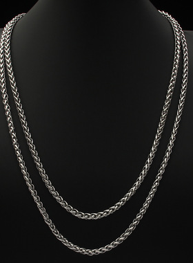 男士项链毛衣链链条diy饰品配件钛钢欧美龙骨链女生吊坠配链