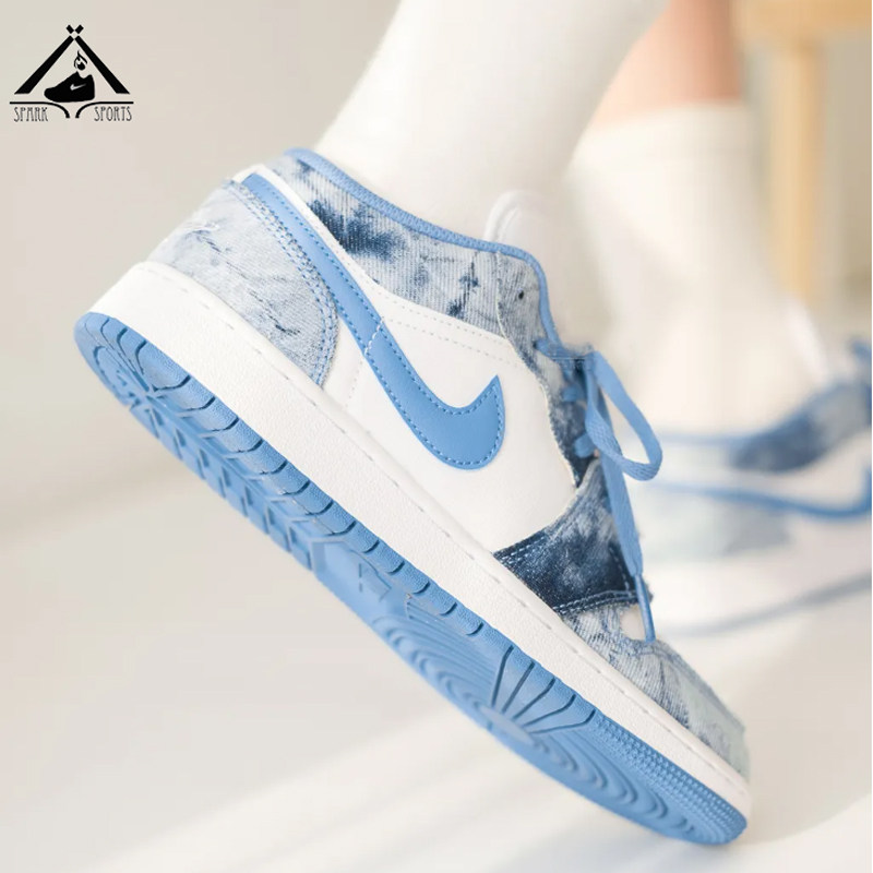 air jordan 1  low aj1 女款低帮篮球鞋白蓝水洗丹宁dm8947-100