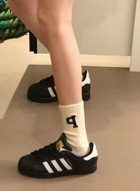 Adidas SuperstarJ金标大童黑色贝壳头 经典板鞋青少年碳黑EF5398
