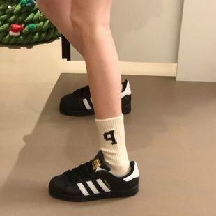 板鞋 经典 青少年碳黑EF5398 SuperstarJ金标大童黑色贝壳头 Adidas