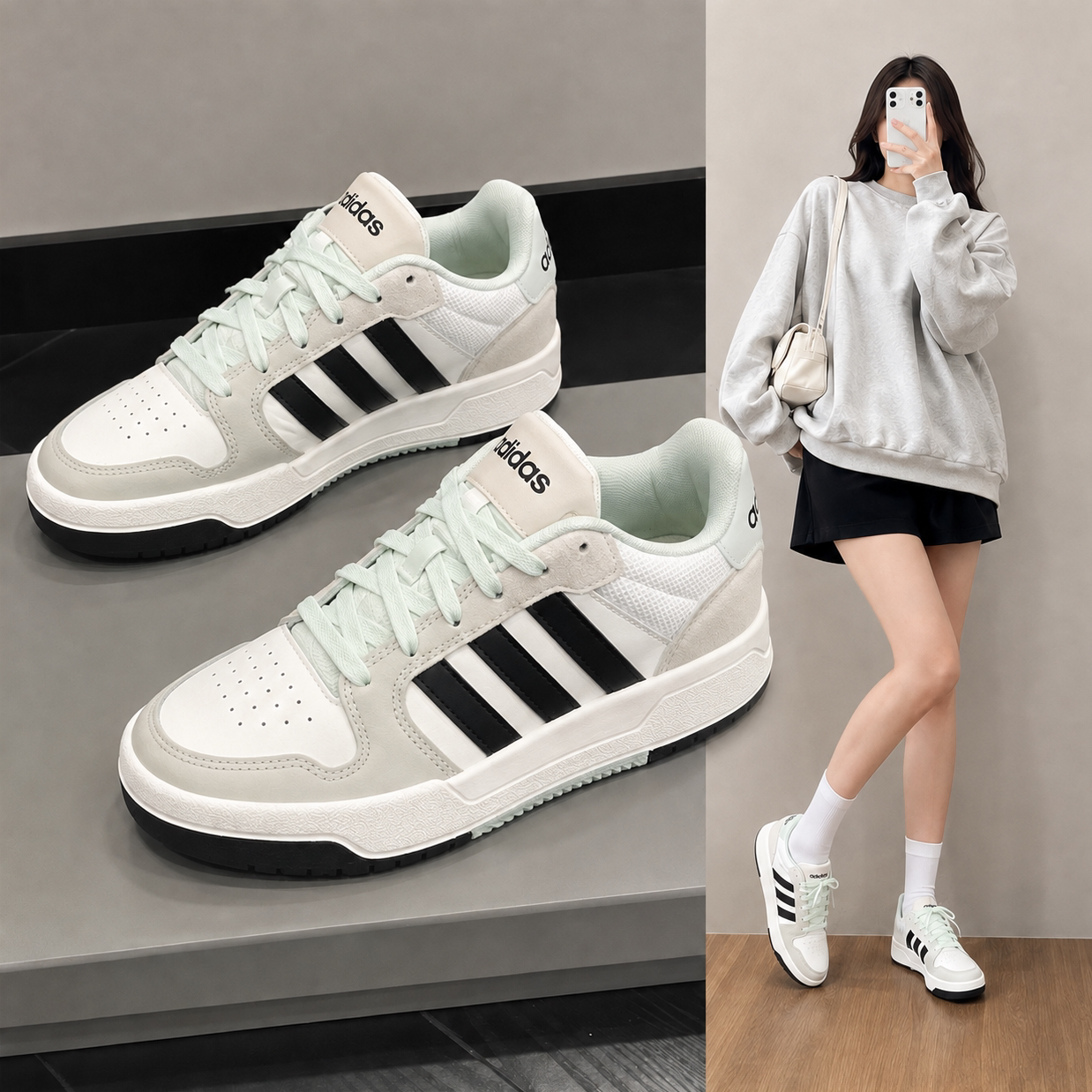 Adidas/阿迪达斯Neo Entrap男子女板鞋 26秋复古运动鞋情侣休闲鞋