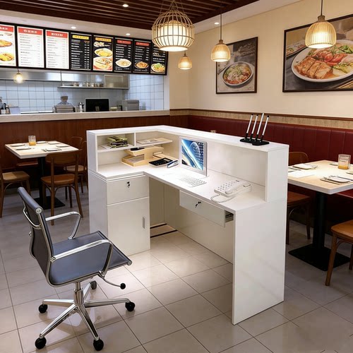 转角收银台公司前台饭店吧台服装奶茶店美容院柜台接待台