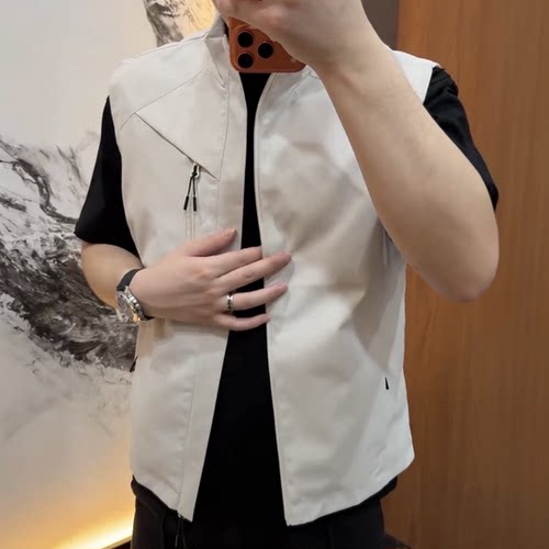 户外休闲立领拉链男马甲高级感