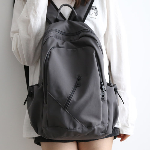 男女书包纯色双肩包旅游双肩背包