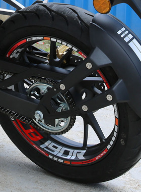 适用本田CB190R反光轮毂贴CBF190X防水个性字母400摩托车17寸光圈