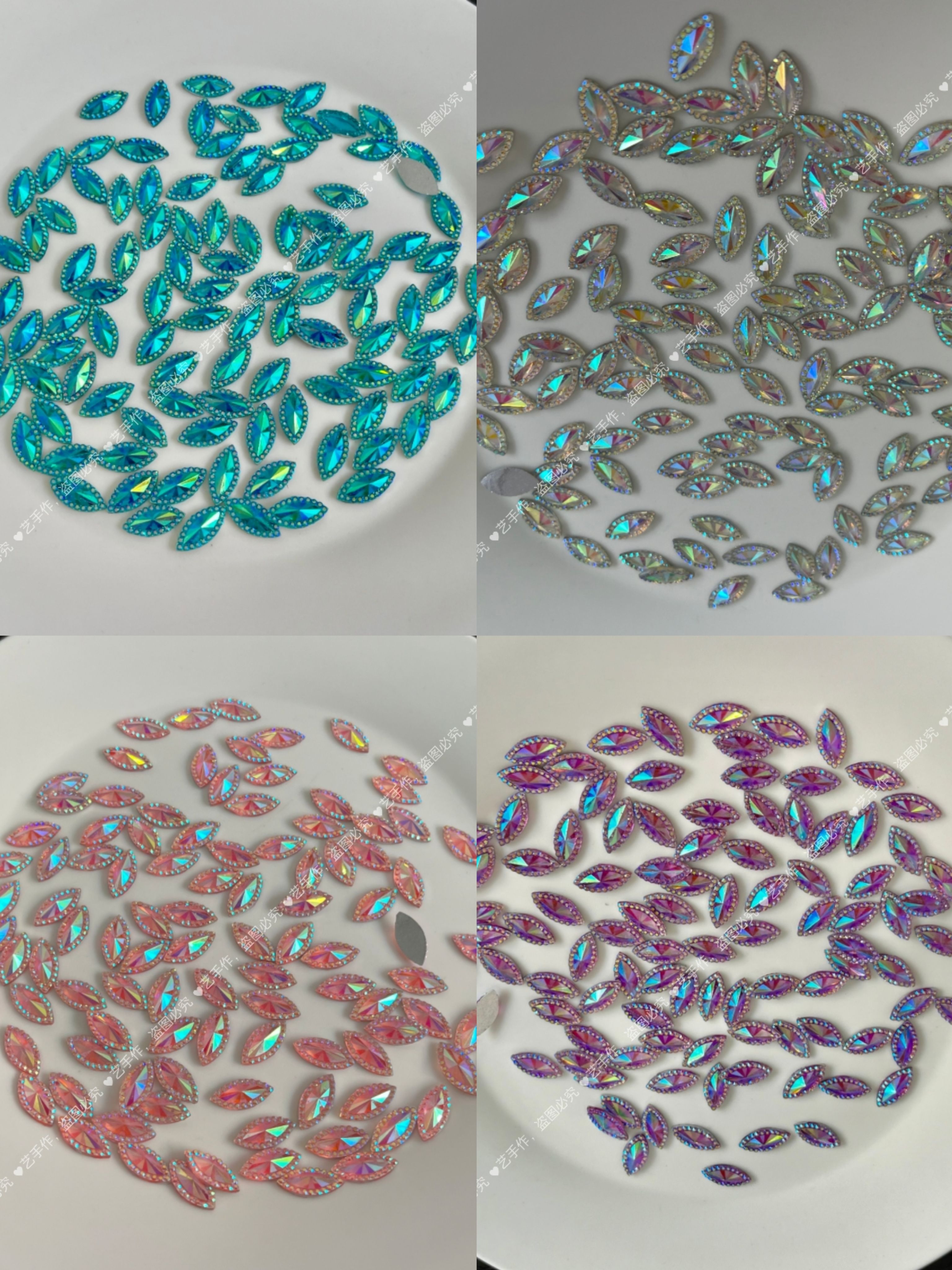 7*15mm9*18mm马眼磨砂圈超闪平底钻,眉心贴钻,手工diy钻材料