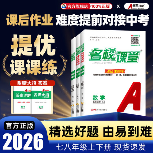 官方正版】名校课堂提优课课练