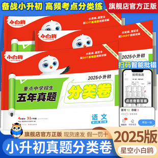 2025万唯小白鸥星空小升初分类卷真题卷重点中学招生五年真题分类语文数学英语五六年级毕业总复习模拟冲刺卷招生考试真卷专项训练