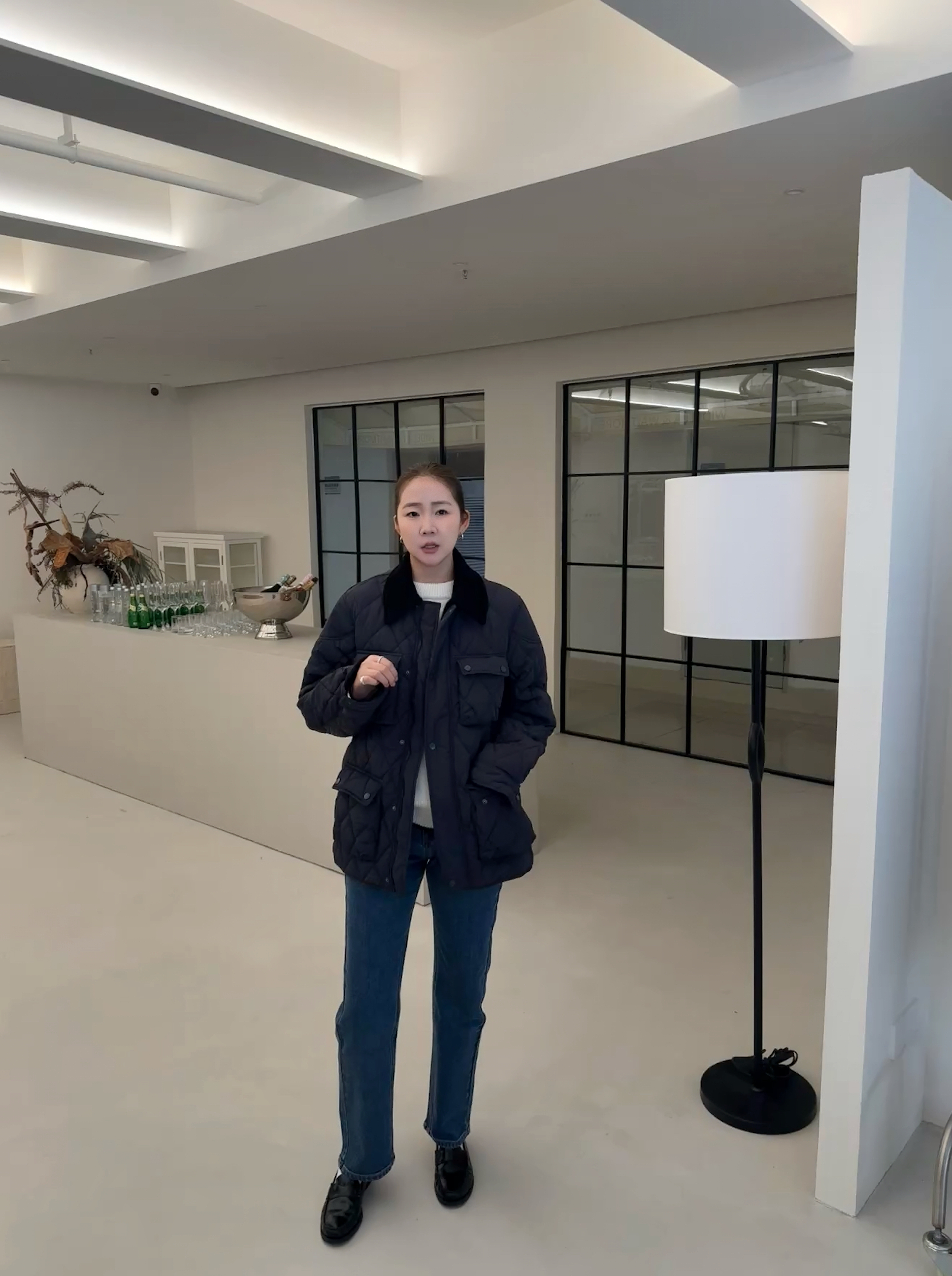 WIDELIA冬季老钱风复古百搭灯芯绒领宽松休闲格纹夹克棉衣外套女