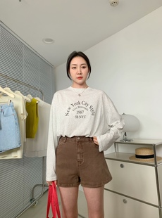 防晒T恤上衣女 widelia2025年春夏季 韩版 ins百搭字母圆领薄款 长袖