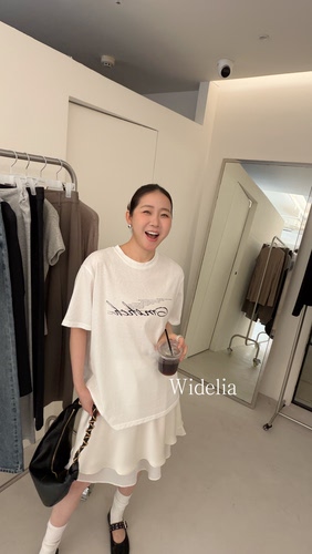WIDELIA夏季印花宽松圆领短袖T恤