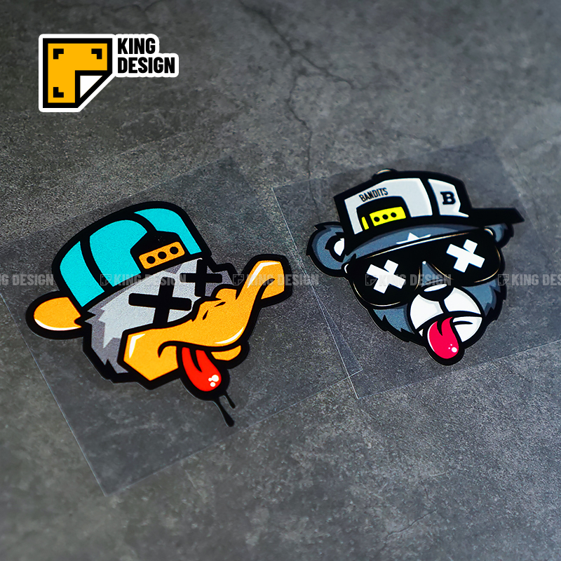 国王卡通嘻哈摩托机箱防水车贴