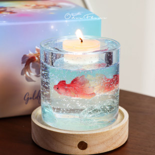 泡泡小金鱼缸小众香薰蜡烛原创小夜灯摆件送女生日礼物闺蜜伴手礼