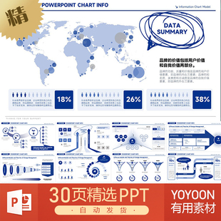 高级辉瑞风格企业管理咨询财务分析模型客户画像人群分析PPT模板