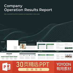 公司经营业绩报告陈述业务运营表现业绩分析运营效率报告PPT模板