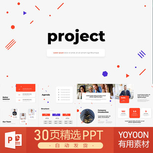 集合图像图形首先简单简约极简风格谷歌风现代商务PPT模板介绍