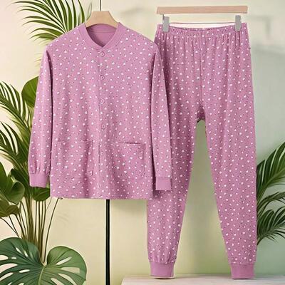 中老年纯棉秋衣秋裤套装