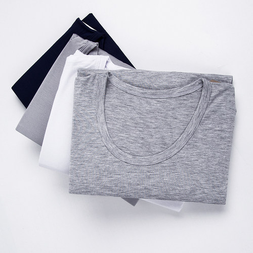 莫代尔秋衣男士圆领薄款