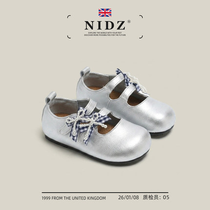NIDZ女童蝴蝶结玛丽珍公主鞋春秋儿童宝宝皮鞋小女孩浅口软底单鞋