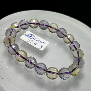 天然紫黄晶手链紫水晶黄水晶 128刻面微棉一物一图看编号对应图片