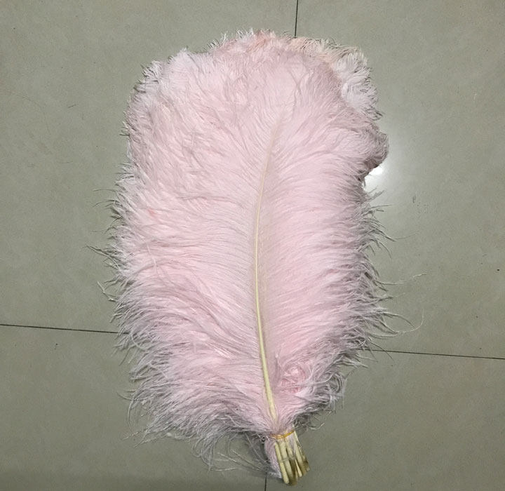 淡粉色鸵鸟羽毛 背景摆件卖场橱窗软装材料 婚庆桌花路引羽毛