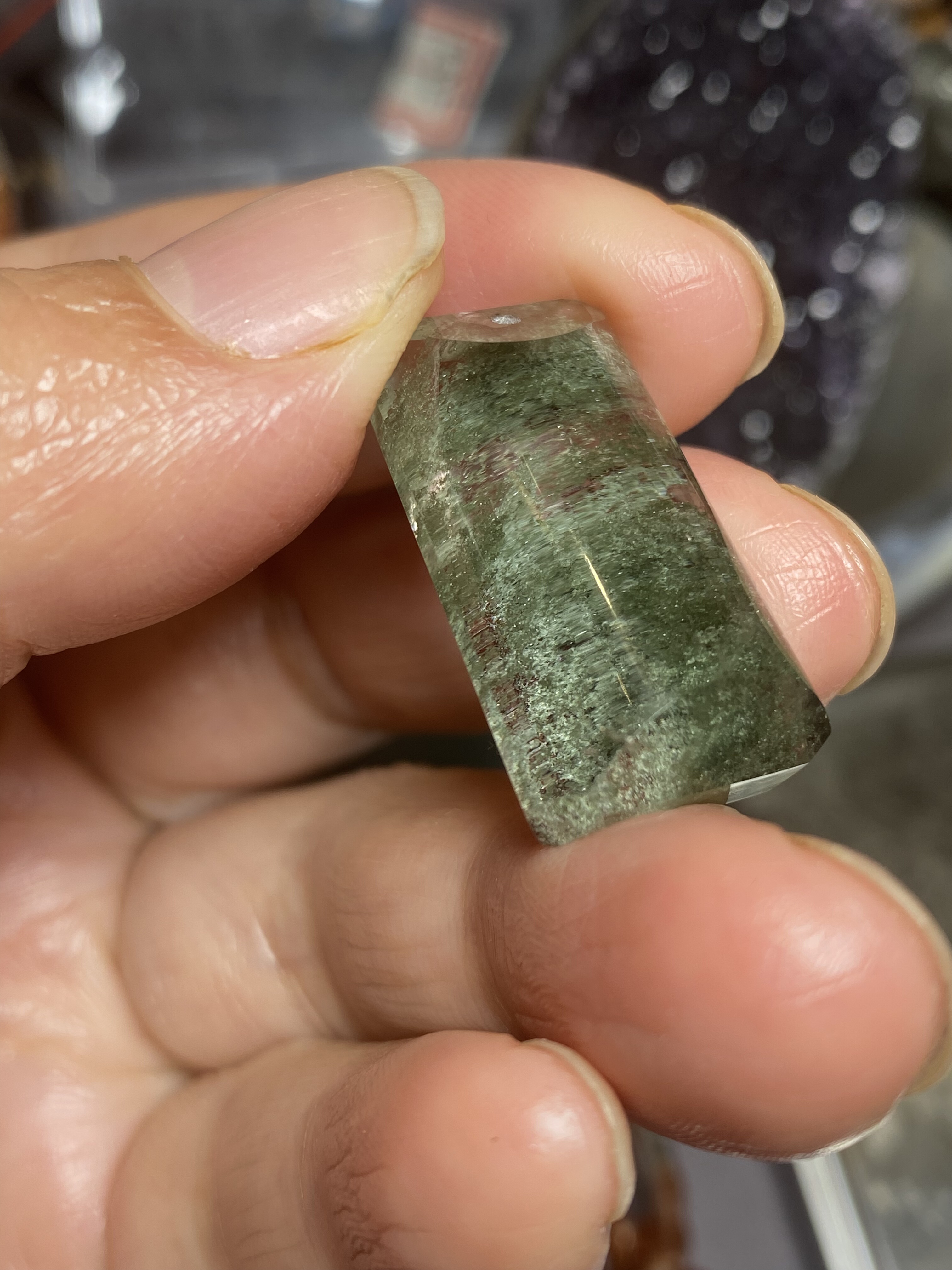 巴西绿幽灵红绿幽灵重9.33克老料晶体干净