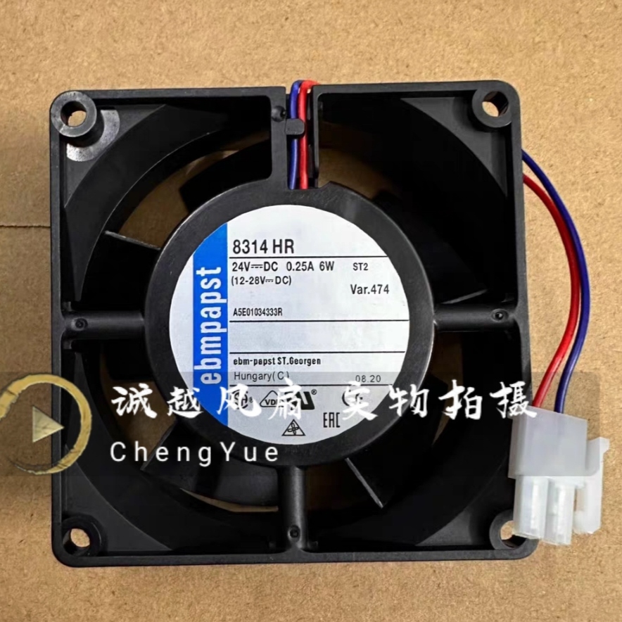 8314HR 全新德国ebmpapst风机8032 24V 8cm变频器双滚珠散热风扇