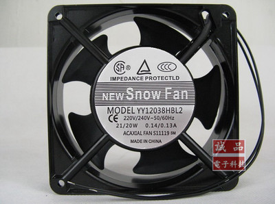 YY12038HBL2交流风机 12CM 12038 220v 双滚珠 轴流风机 散热风扇
