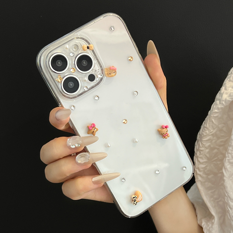 适用苹果16promax手机壳小香风HelloKitty水钻iPhone15保护套14网红女款13奢华高级感12promax防摔硬壳个性潮