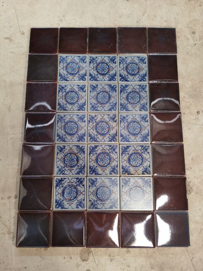 100规格紫色面包砖蓝色手工窑变花砖小众做旧复古点缀造型瓷砖