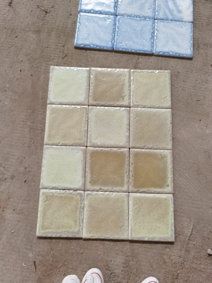 灰绿色亚光防滑地砖厨房卫生间阳台墙砖手工砖釉面砖