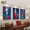modern Chinese style Hanging picture sofa Background wall Decorative painting Retro Reminiscence a living room Art Chinese style Nation Frameless paintings