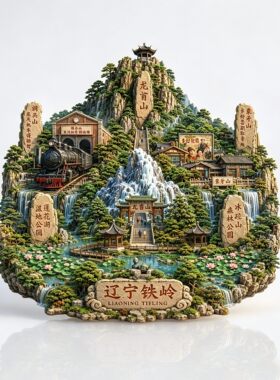 辽宁铁岭3D浮雕金属龙首山冰箱贴