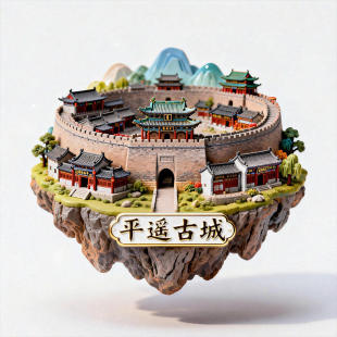 平遥古城金属浮雕3D冰箱贴墙马家大院市楼文创纪念品收藏伴手礼物
