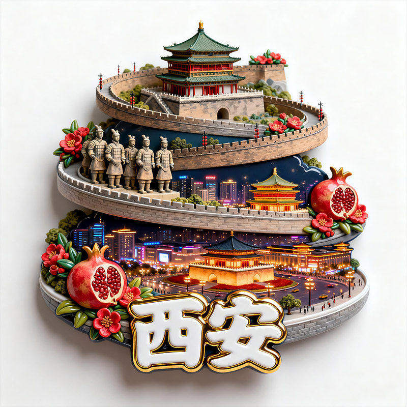 西安金属3D浮雕文创冰箱贴