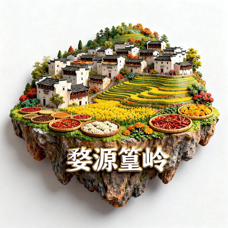 婺源篁岭3D金属浮雕冰箱贴