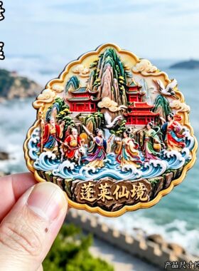 烟台蓬莱仙境3D冰箱贴文创纪念